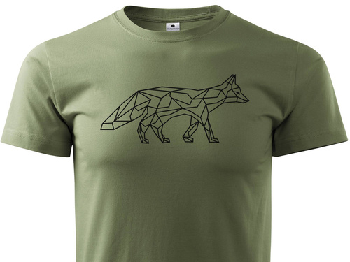 Koszulka T-shirt z myśliwskim nadrukiem geometrycznym Lis