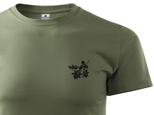 Koszulka myśliwska T-shirt nadruk - Liście Dębu