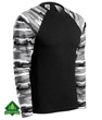 Koszulka longsleeve czarna z kamuflażem szarym