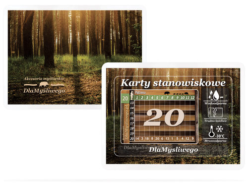 Komplet karnetów stanowiskowych dla 20 myśliwych – las