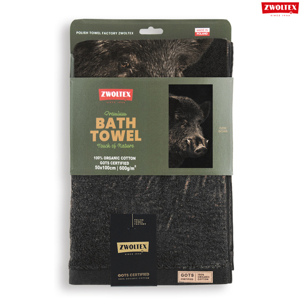 Myśliwski ręcznik bawełniany firmy Zwoltex - wzór Dzik - 50x100cm