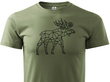Koszulka T-shirt z myśliwskim nadrukiem geometrycznym Łoś