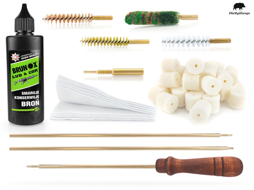 Zestaw akcesoriów do czyszczenia broni kulowej długiej kaliber 9,3 mm