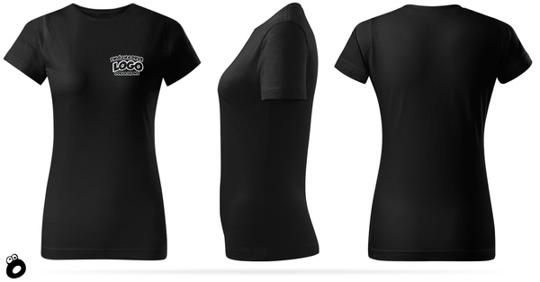 Damska bawełniana koszulka T-shirt z własnym nadrukiem - kolor czarny