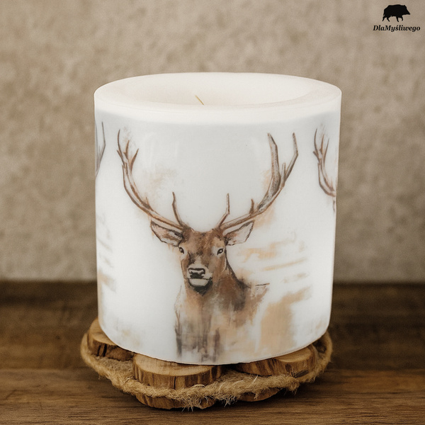 Ozdobna świeca 10cm z myśliwskim motywem GŁOWA BYKA