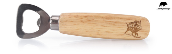 Otwieracz do butelek z drewnianą rączką - DZIK