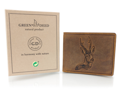 Elegancki portfel skórzany męski - MEDALION Z ROGACZA