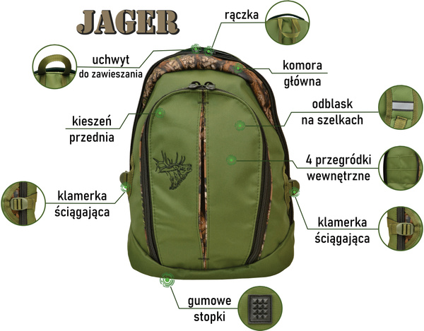 Wodoodporny plecak myśliwski na polowanie kordura