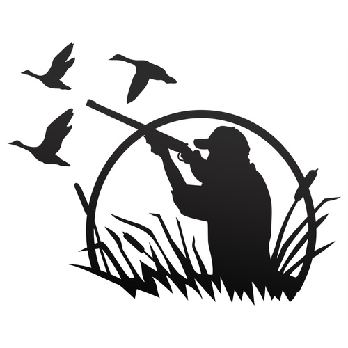 MYŚLIWY NA POLOWANIU odblaskowa naklejka na auto czarna