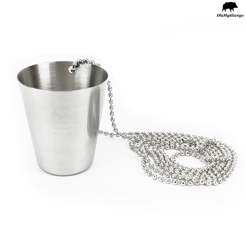 Kieliszek metalowy z łańcuszkiem