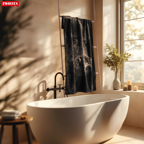 Myśliwski ręcznik bawełniany firmy Zwoltex - wzór Dzik - 50x100cm