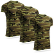 Zestaw 3 sztuk męskich koszulek militarnych T-shirt - jungle camo