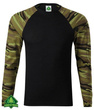 Koszulka longsleeve czarna z kamuflażem zielonym