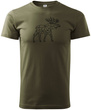 Koszulka T-shirt z myśliwskim nadrukiem geometrycznym Łoś
