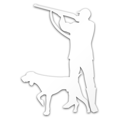 MYŚLIWY Z WYŻŁEM odblaskowa naklejka na auto srebrna