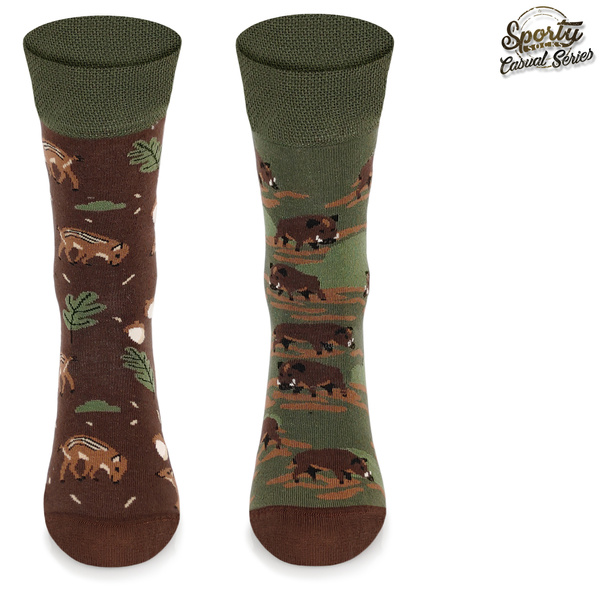 Zestaw 2 par skarpetek myśliwskich w pudełku prezentowym DZIKI