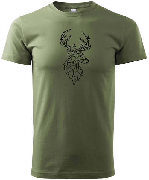Koszulka T-shirt z myśliwskim nadrukiem geometrycznym Byk