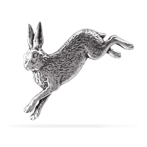 Ręcznie wykonana przypinka z myśliwskim motywem - ZAJĄC