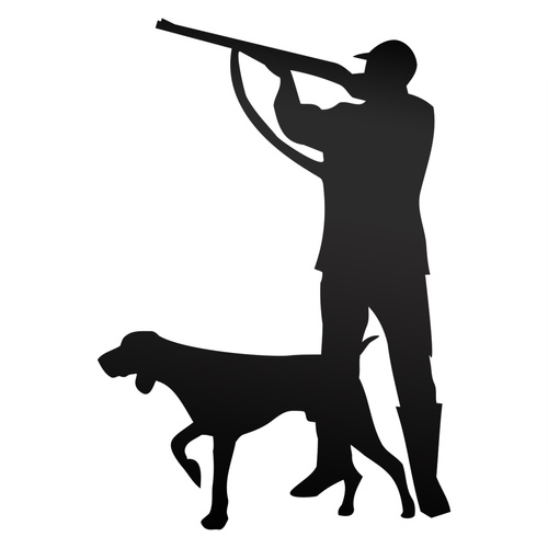 MYŚLIWY Z WYŻŁEM odblaskowa naklejka na auto czarna