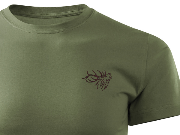 Myśliwska koszulka T-shirt khaki haft BYK NA RYKOWISKU