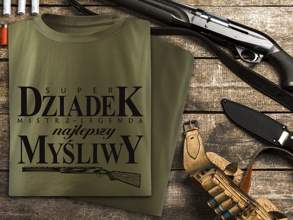 Koszulka T-shirt nadruk DZIADEK NAJLEPSZY MYŚLIWY