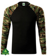 Koszulka longsleeve czarna z kamuflażem brązowym