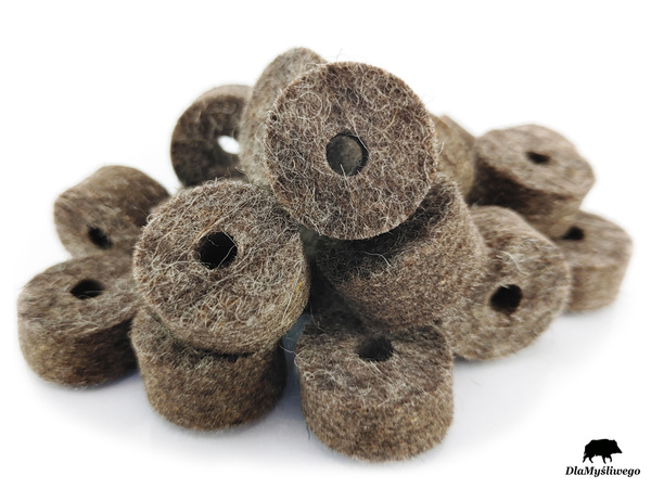 Przecieraki filcowe do broni śrutowej kal. 20 mm - 25 szt.