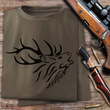 Myśliwska koszulka bawełniana T-shirt brązowa nadruk - BYK NA RYKOWISKU