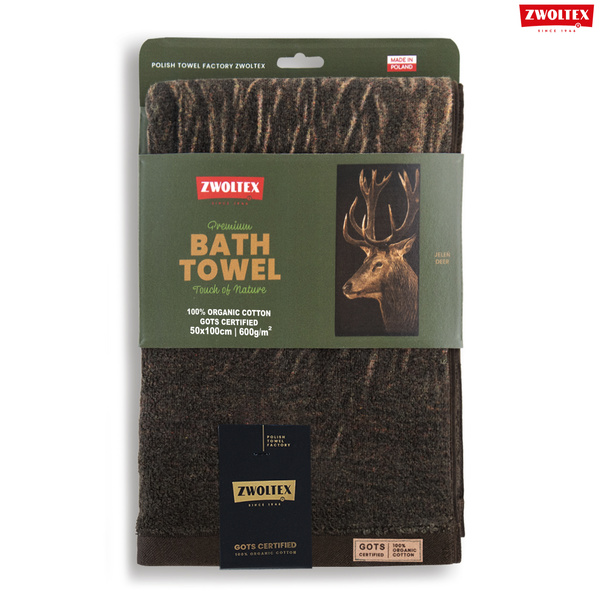 Myśliwski ręcznik bawełniany firmy Zwoltex - wzór Jeleń - 50x100cm