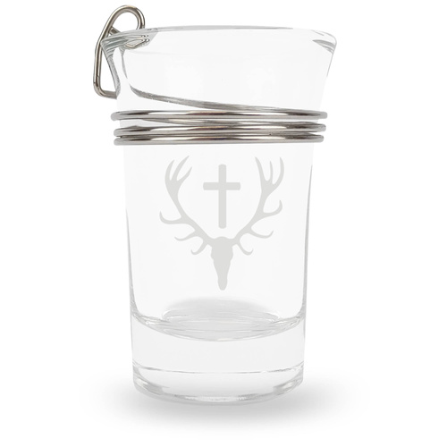 WIENIEC – grawerowany myśliwski kieliszek + uchwyt