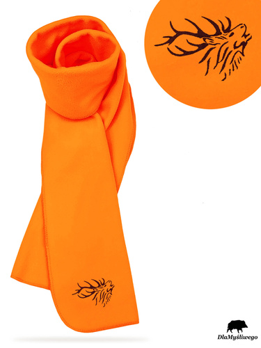 Szalik myśliwski ostrzegawczy fluo - haft BYK NA RYKOWISKU