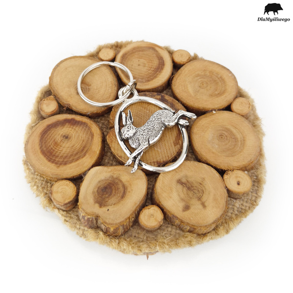 Brelok do kluczy z myśliwskim motywem - ZAJĄC