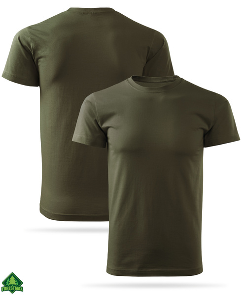 Bawełniana wojskowa koszulka T-shirt MON / WOT - kolor zieleń wojskowa