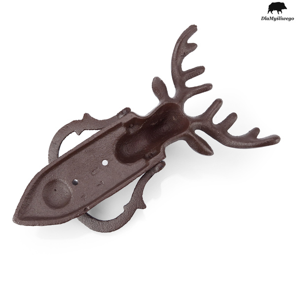 Żeliwna kołatka do drzwi z myśliwskim wzorem GŁOWA BYKA