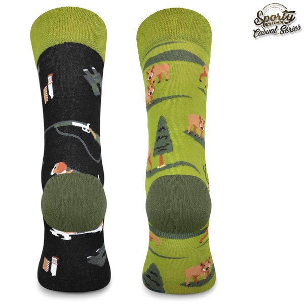 Zestaw 2 par skarpetek myśliwskich w pudełku prezentowym POLOWANIE