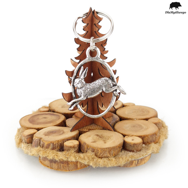 Brelok do kluczy z myśliwskim motywem - ZAJĄC
