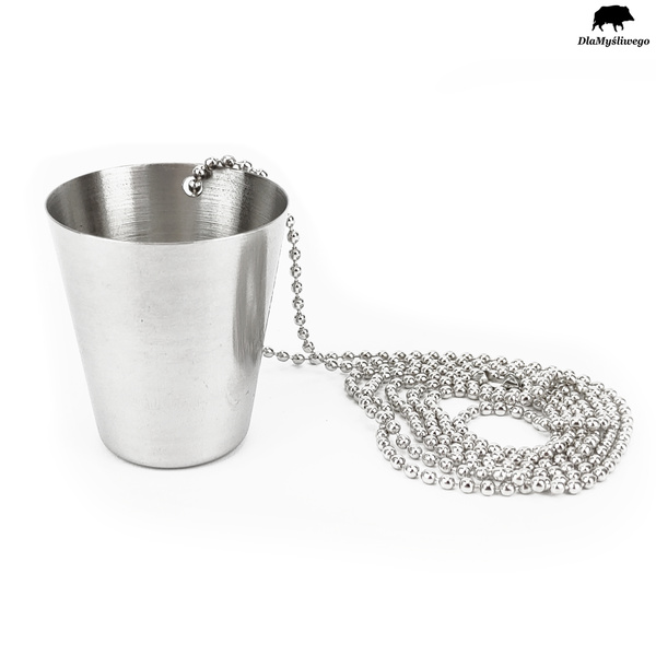 Kieliszek metalowy z łańcuszkiem