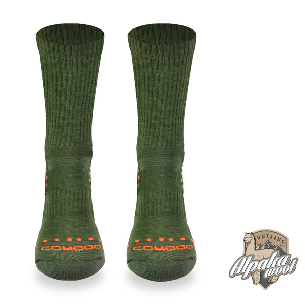 Skarpety outdoorowe STAL khaki – merino, alpaca
