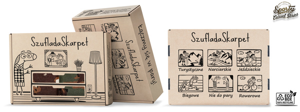 Zestaw 2 par skarpetek myśliwskich w pudełku prezentowym DZIKI