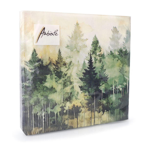 Papierowe serwetki myśliwskie wzór LAS 33x33cm - 20 sztuk