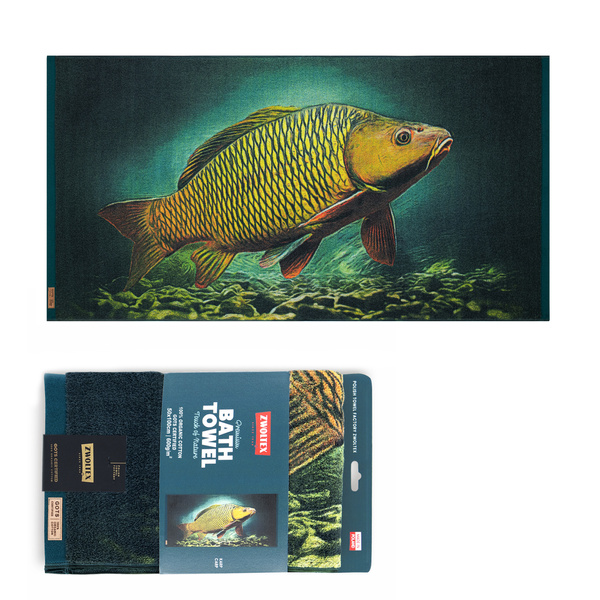 Wędkarski ręcznik bawełniany firmy Zwoltex - wzór Karp - 50x100cm