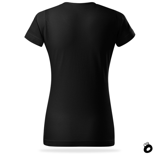 Damska bawełniana koszulka T-shirt z własnym nadrukiem - kolor czarny