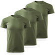 Zestaw bawełnianych koszulek gładkich KHAKI - 3 PAK