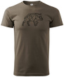 Koszulka T-shirt z myśliwskim nadrukiem geometrycznym Dzik