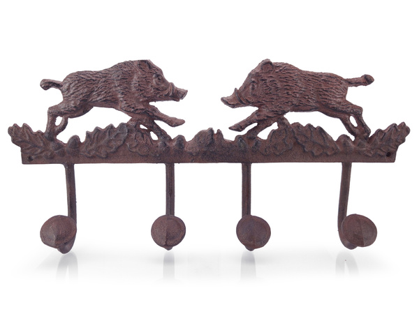 Wieszak na ubrania poczwórny - myśliwski wzór DZIKI