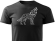 Koszulka T-shirt z myśliwskim nadrukiem geometrycznym Wilk