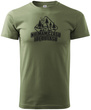 T-shirt khaki nadruk NIE MAM CZASU IDĘ DO LASU