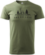 T-shirt khaki nadruk NIE MAM CZASU IDĘ DO LASU