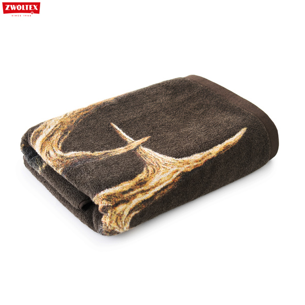 Myśliwski ręcznik bawełniany firmy Zwoltex - wzór Rogacz - 70x140cm