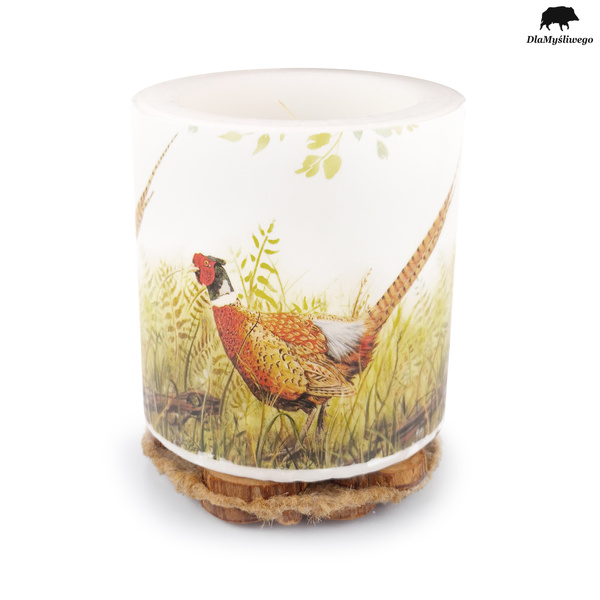 Ozdobna świeca 10cm z myśliwskim motywem BAŻANTA